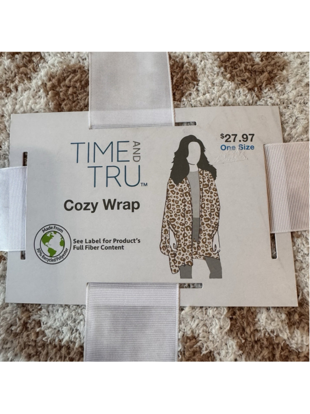 NWT Time And Tru Cozy Wrap Leopard Print Women - Picture 2 of 5
